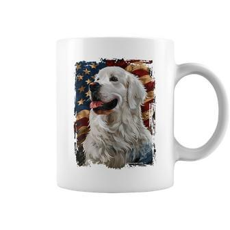 Great Pyrenees American Flag Coffee Mug - Monsterry AU