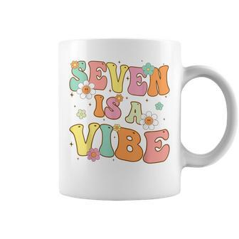Groovy 7Th Birthday Seven Is A Vibe 7 Year Old Girls Boys Coffee Mug - Monsterry