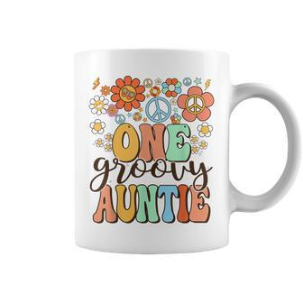 Groovy Auntie Retro Aunt Birthday Matching Family Party Coffee Mug - Seseable