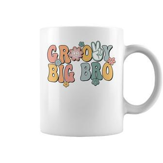 Groovy Big Bro Retro Brother Matching Family 1St Birthday Coffee Mug - Seseable