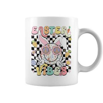 Groovy Easter Vibes Cute Rabbit Easter Day Hippie Trendy Coffee Mug - Monsterry AU