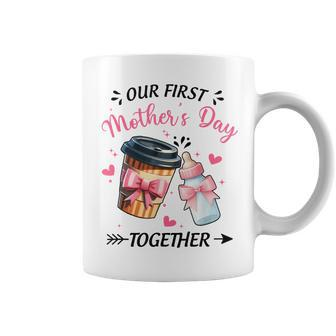 Groovy Our First Mother's Day Coffee Baby Milk Bottle Women Coffee Mug - Monsterry