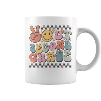Groovy Last Day Of School 2Nd Grade Peace Out Second Grade Coffee Mug - Monsterry AU