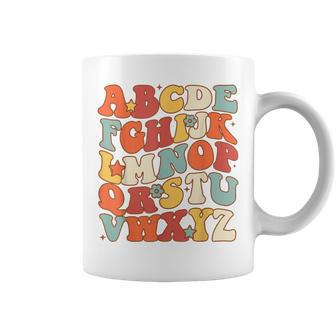 Groovy Letters Alphabet Learn Abcs Boy Girl Reading Teacher Coffee Mug - Monsterry DE
