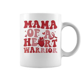 Groovy Mama Of A Heart Warrior Chd Awareness Heart Disease Coffee Mug - Thegiftio UK