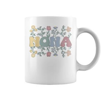 Groovy Nona Grandmother Flowers Nona Grandma Coffee Mug - Thegiftio UK