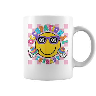 Groovy Occupational Therapy Ot Therapist Ot Month Happy Face Coffee Mug - Monsterry DE