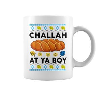 Hanukkah Challah At Ya Boy Ugly Sweater Jewish Kid Men Coffee Mug - Monsterry