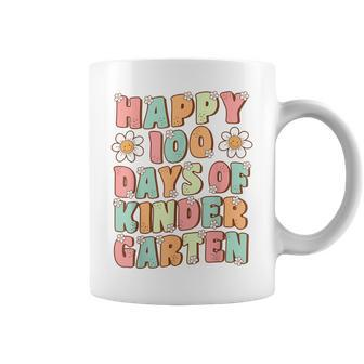 Happy 100Th Day Of Kindergarten Groovy 100Th Day Of School Coffee Mug | Mazezy