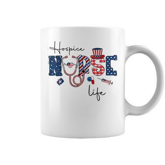 Happy 4Th Of July Hospice Nurse Life American Flag Men Coffee Mug - Monsterry DE