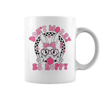 Happy Easter Groovy Bunny Face Don't Worry Be Hoppy Women Coffee Mug - Thegiftio UK