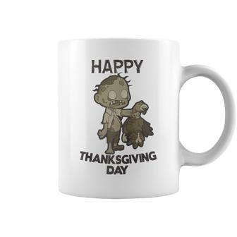 Happy Thanksgiving Day Zombie Coffee Mug - Monsterry