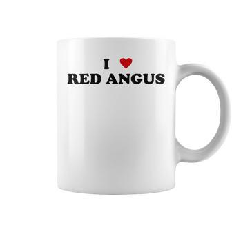 I Heart Breed Cattle Farmer Cow I Love Red Angus Coffee Mug - Monsterry