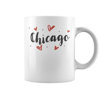 I Heart Chicago Illinois Cute Love Hearts Coffee Mug - Monsterry CA