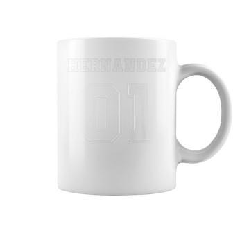 Hernandez 01 Back Print Sports Jersey Style Family Name Fun Coffee Mug - Seseable