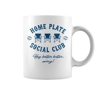 Home Plate Social Club Hey Batter Batter Swing Baseball Coffee Mug | Mazezy