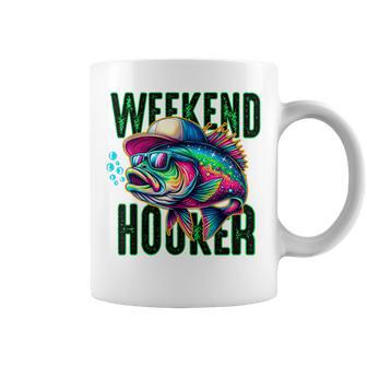 Weekend Hooker Tie Dye Bass Fish Dad Fishing Mens Coffee Mug | Mazezy