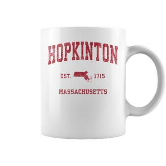 Hopkinton Massachusetts Ma Vintage Sports Red Print Coffee Mug - Monsterry UK