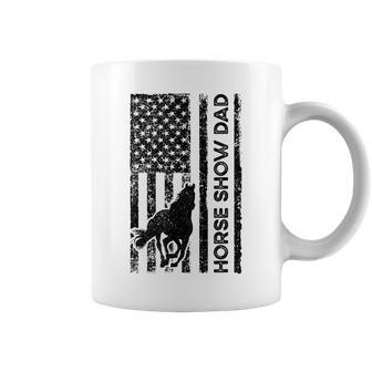 Horse Show Dad American Flag Equestrian Father Coffee Mug - Monsterry UK