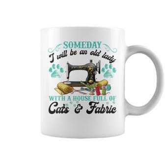 A House Full Of Cats And Fabric Quilting Lovers Coffee Mug - Monsterry