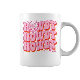 Howdy Southern Western Country Rodeo Pink Cowgirl Women Coffee Mug | Mazezy CA