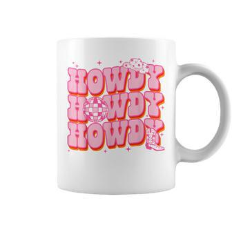 Howdy Southern Western Girl Country Rodeo Pink Cowgirl Disco Coffee Mug - Seseable