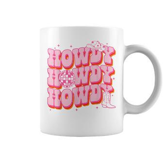 Howdy Southern Western Girl Country Rodeo Pink Cowgirl Disco Coffee Mug | Mazezy