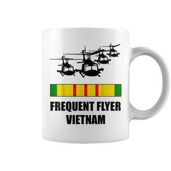 Huey Chopper Helicopter Frequent Flyer Vietnam War Veteran Coffee Mug - Monsterry
