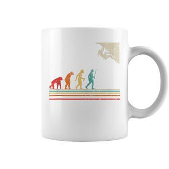 Human Evolution Rock Climbing Retro Vintage Climber Coffee Mug - Monsterry AU