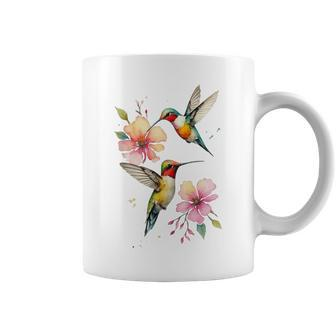 Hummingbird And Flower Coffee Mug - Monsterry