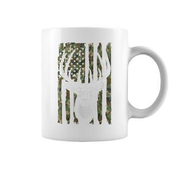 Hunting- Whitetail Deer American Flag Hunter Dad Coffee Mug - Monsterry