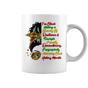 I'm Black History Messy Bun Black Queen Afro Girl Bhm Pride Coffee Mug - Thegiftio UK