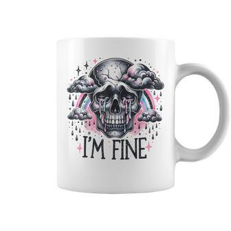 I'm Fine Skull Rainbow Coffee Mug - Seseable