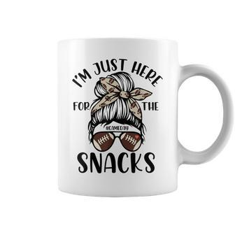 I'm Just Here For The Snacks Messy Bun Football Gameday Fans Coffee Mug - Monsterry CA