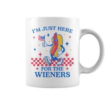 I'm Just Here For The Wieners 4Th Of July Hot Dog Flag Coffee Mug - Monsterry AU