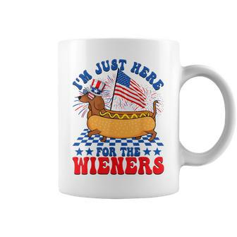 I'm Just Here For Wieners Dachshund Dog Hotdog 4Th Of July Coffee Mug - Monsterry DE