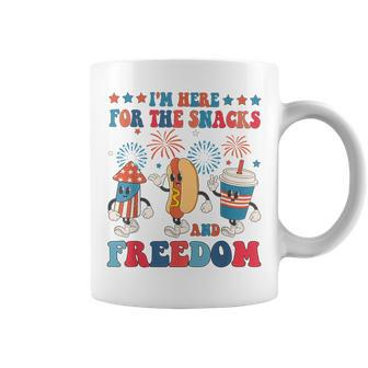 I'm Here For The Snacks And Freedom 4Th Of July Boys Girls Coffee Mug - Seseable