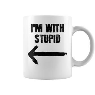 I'm With Stupid Right Arrow Coffee Mug - Monsterry