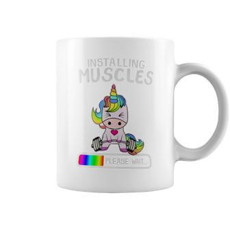 Installing Muscles Unicorn Weightlifting Coffee Mug - Monsterry