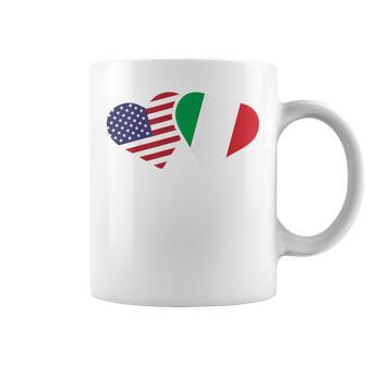 Italy Usa Flag T Heart Italian American Love Coffee Mug - Monsterry