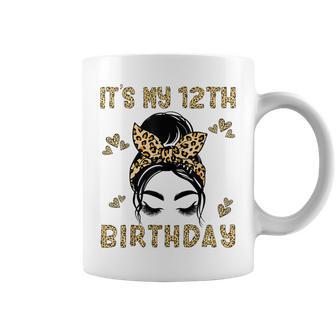 It's My 12Th Birthday Leopard Messy Bun 12 Year Old Birthday Coffee Mug - Thegiftio UK