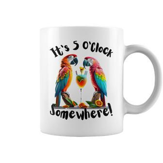 It's 5 O’Clock Somewhere Parrots Drinking Men Coffee Mug - Thegiftio