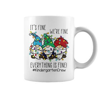 It's Fine We're Fine Gnome Kindergarten Teacher Christmas Coffee Mug - Thegiftio UK