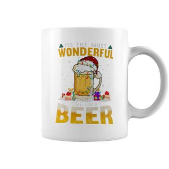 Its The Most Wonderful Time For A Beer Christmas Santa Light Coffee Mug - Monsterry CA