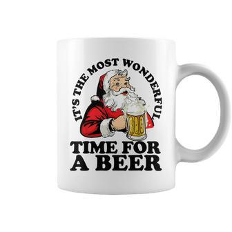 Its The Most Wonderful Time For A Beer Santa Christmas Coffee Mug - Monsterry AU
