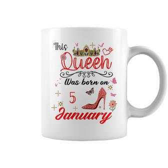 January 5Th Birthday This Queen Was Born On January 5 Coffee Mug - Monsterry CA