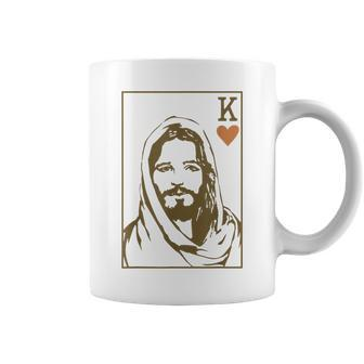 Jesus King Of Hearts Card Christian For Women Coffee Mug - Thegiftio UK