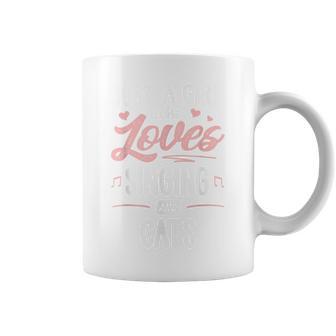 Just A Girl Who Loves Singing And Cats Women Coffee Mug - Monsterry