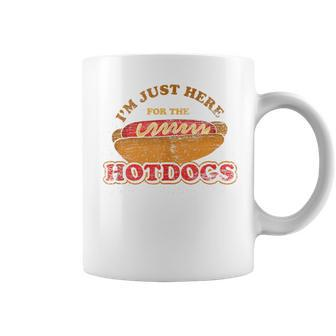 Im Just Here For The Hot Dogs Foodie Weiner Hot Dog Coffee Mug - Monsterry DE