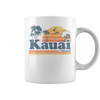Kauai Hawaii Vintage Beach Summer Surfing 70S Retro Hawaiian Coffee Mug - Monsterry